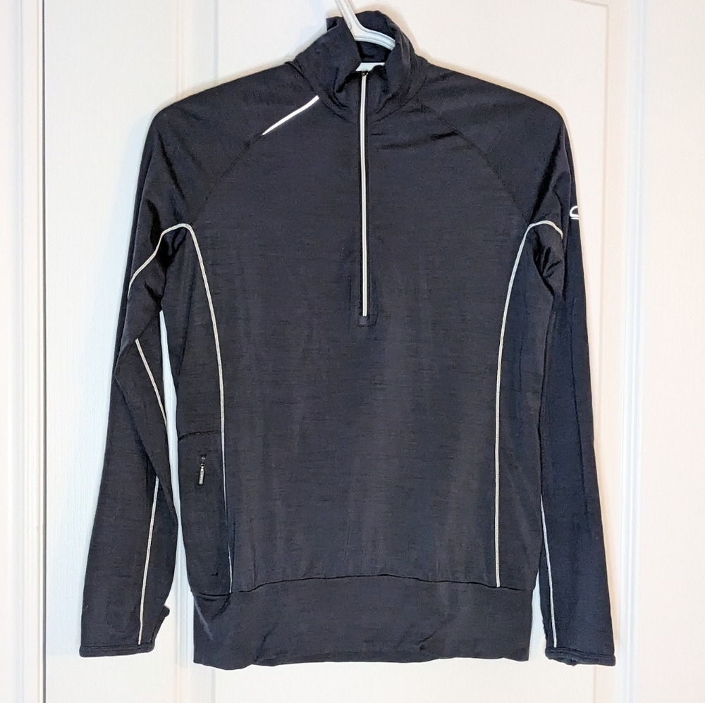 Icebreaker GT 200 lightweight half zip bace layer pull grey blue small